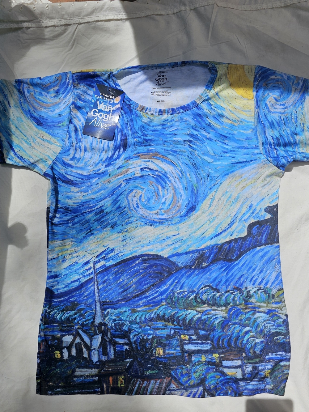 NWT Van Gogh Alive 'Starry Night' Short Sleeve Tee - Large